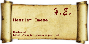 Heszler Emese névjegykártya